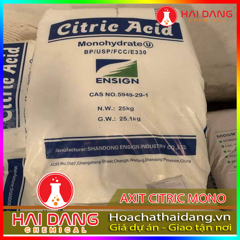 Acid citric monohydrate được dùng trong nhiều lĩnh vực